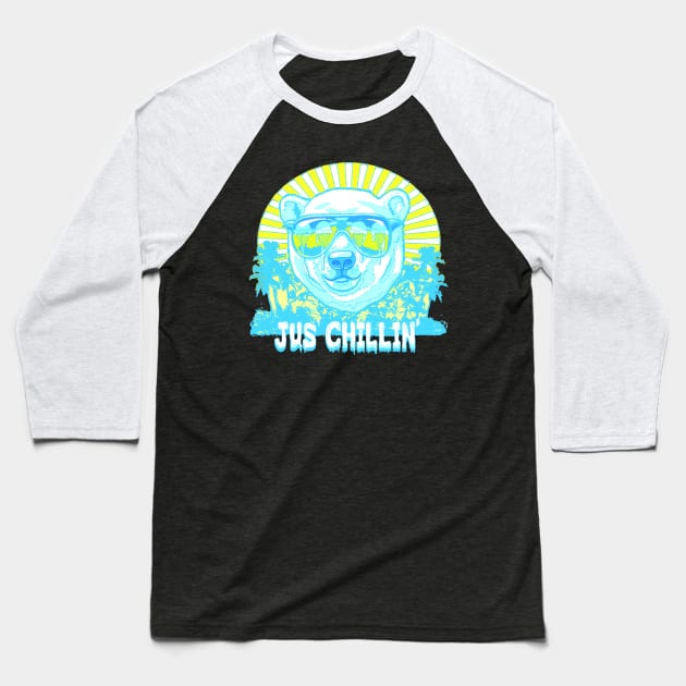 Bear Jus' Chillin' Baseball T-Shirt by Mudge